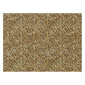 Leopard Print Pattern (金ゴールドとブラック) テーブルクロス (正面(横))