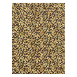 Leopard Print Pattern (金ゴールドとブラック) テーブルクロス
