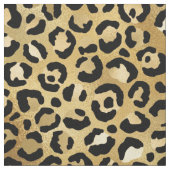 Leopard Print Pattern (金ゴールドとブラック) ファブリック (クローズアップ)