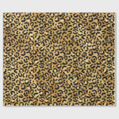 Leopard Print Pattern (金ゴールドとブラック) ラッピングペーパー (フラット)