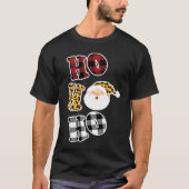 Leopard Print Pattern Ho Ho Ho Buffalo Plaid Chris Tシャツ (正面)