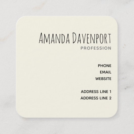 Leopard Print Pattern in金ゴールドとBlack Square Bus スクエア名刺 (裏面)