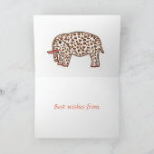 leopard print personal greeting cardの象 カード (内部)