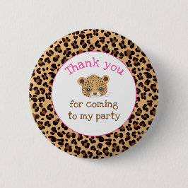Leopard Print Pinkクローバー'Thank you' 缶バッジ