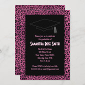 Leopard Print Pink カスタム Photo Sharite 5x7 招待状 (正面/裏面)