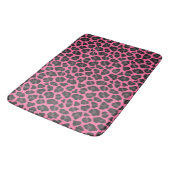 Leopard Print Pink Grey バスマット (アングル)