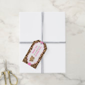 Leopard Print Pink Quatre foil 'Thank You'ラベル ギフトタグ (より糸付き)