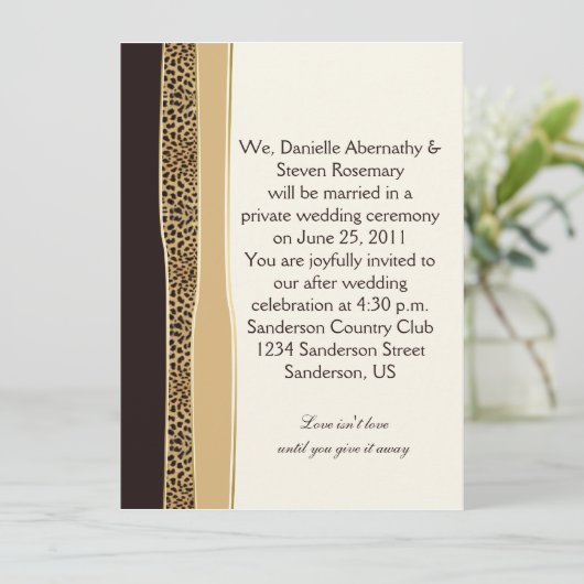 Leopard Print Post結婚式招待状 招待状 (スタンド正面)