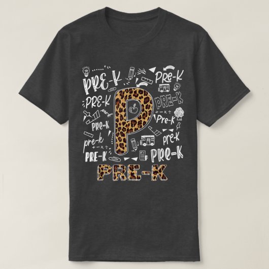Leopard Print Pre K先生キッズ新学期T- Tシャツ (デザイン正面)