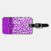 Leopard print purple monogramラゲージタグ ラゲッジタグ (正面横)