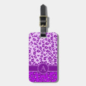 Leopard print purple monogramラゲージタグ ラゲッジタグ (正面縦)