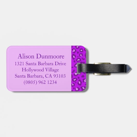 Leopard print purple monogramラゲージタグ ラゲッジタグ (裏面横)