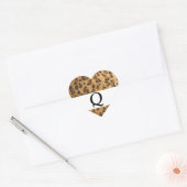 Leopard Print Qモノグラムイニシャル商品 ハートシール (封筒)
