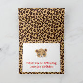 Leopard Print Redクローバー誕生日'Thank You' サンキューカード (内部)