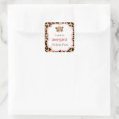 Leopard Print Redクローバー'I went to' スクエアシール (バッグ)