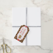 Leopard Print Redクローバー'Thank You'ラベル ギフトタグ (より糸付き)