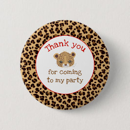 Leopard Print Redクローバー'Thank you' 缶バッジ