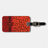Leopard print red brown monogramラゲージタグ ラゲッジタグ (正面横)