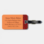 Leopard print red brown monogramラゲージタグ ラゲッジタグ (裏面横)