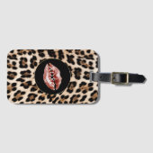 Leopard Print Red Lips XOXO ラゲッジタグ (正面横)