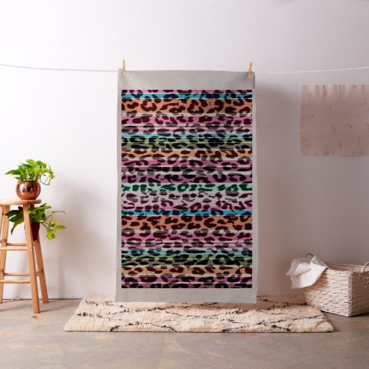 Leopard print retro colorシームレスなストライプ#19 ファブリック (インサイチュ)