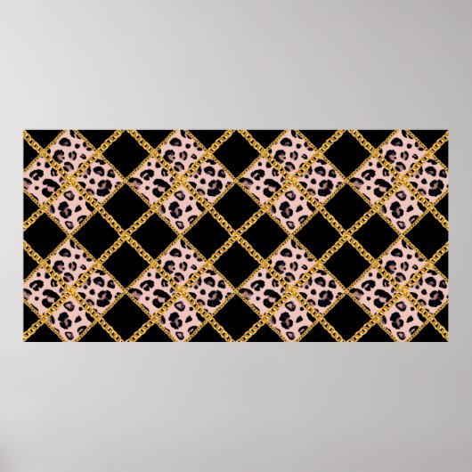 Leopard Print Ropeデザイン:はっきりしたおよび鮮やか ポスター (正面)