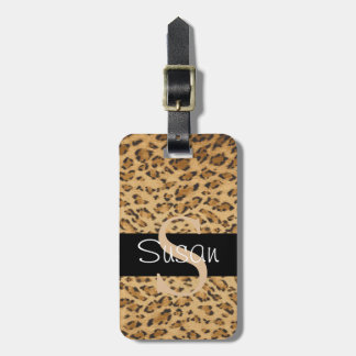 Leopard Print Sモノグラムイニシャルラゲージタグ ラゲッジタグ