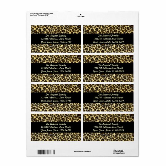 Leopard Print Shipping Labels ラベル (フルシート)