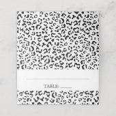 Leopard Print, Spots, Black and White, 結婚's プレイスカード (外部開封)