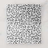 Leopard Print, Spots, Black and White, 結婚's プレイスカード (内部開封)
