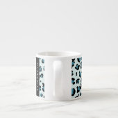 Leopard Print, Spots, Blue Leopard,あなたの名前 エスプレッソカップ (裏面)