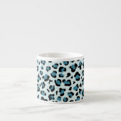 Leopard Print, Spots, Blue Leopard,あなたの名前 エスプレッソカップ (正面)