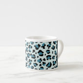 Leopard Print, Spots, Blue Leopard,あなたの名前 エスプレッソカップ (正面右)
