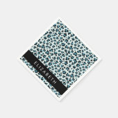 Leopard Print, Spots, Blue Leopard,あなたの名前 スタンダードカクテルナプキン (角)