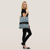 Leopard Print, Spots, Blue Leopard，あなたの名前 トートバッグ (モデル)