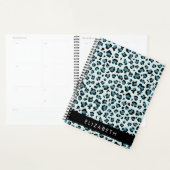 Leopard Print, Spots, Blue Leopard,あなたの名前 プランナー手帳 (ディスプレー)
