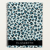 Leopard Print, Spots, Blue Leopard,あなたの名前 プランナー手帳 (正面)