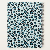 Leopard Print, Spots, Blue Leopard，あなたの名前 プランナー手帳 (裏面)