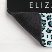 Leopard Print, Spots, Blue Leopard,あなたの名前 マウスパッド (コーナー)