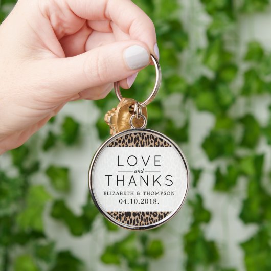 Leopard Print、Spots、Brown Leopard結婚、s キーホルダー (手)