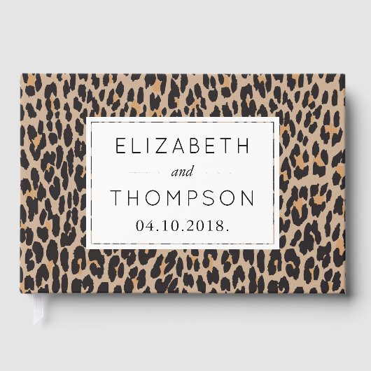 Leopard Print、Spots、Brown Leopard結婚、s ゲストブック (正面)