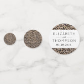 Leopard Print、Spots、Brown Leopard結婚、s コンフェッティ (裏面)