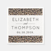 Leopard Print、Spots、Brown Leopard結婚、s スタンダードカクテルナプキン (正面)