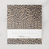 Leopard Print、Spots、Brown Leopard結婚、s プレイスカード (外部開封)