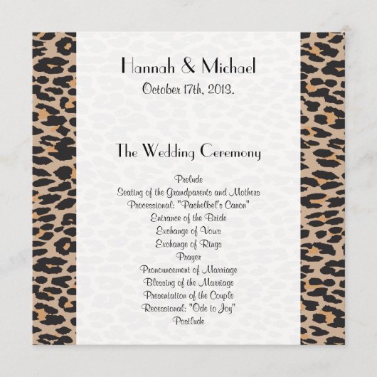 Leopard Print、Spots、Brown Leopard結婚、s プログラム (正面)