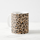 Leopard Print, Spots, Brown Leopard，あなたの名前 コーヒーマグカップ (正面左)
