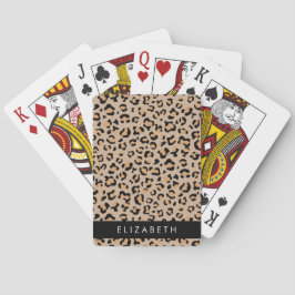 Leopard Print, Spots, Brown Leopard，あなたの名前 トランプ