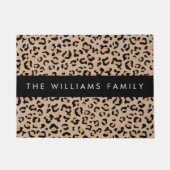 Leopard Print, Spots, Brown Leopard,あなたの名前 ドアマット (正面)