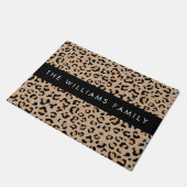 Leopard Print, Spots, Brown Leopard,あなたの名前 ドアマット (アングル)