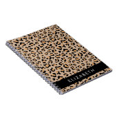 Leopard Print, Spots, Brown Leopard,あなたの名前 ノートブック (右側)